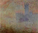 Claude Monet Houses of Parliament Seagulls painting